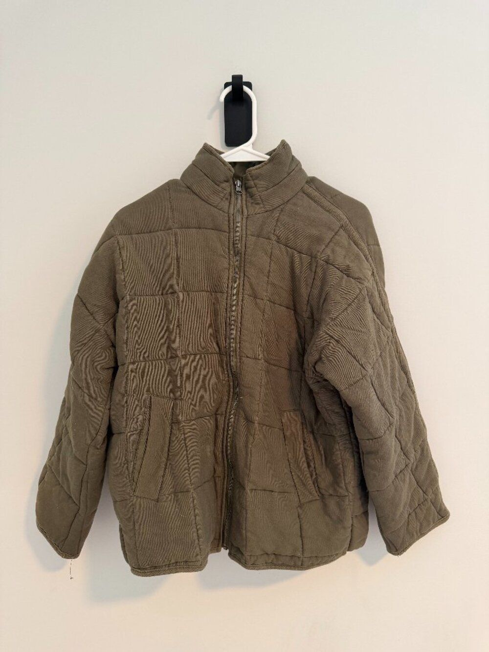 Thread & Supply Olive Green Quilted Zip Up Lightweight Jacket Women's XS